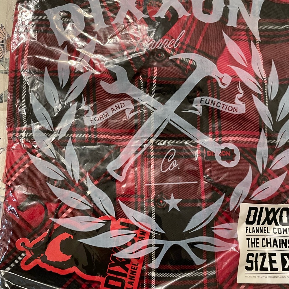 DIXXON Red and Black Plaid Flannel with Wrench Graphic The chainsaw original r